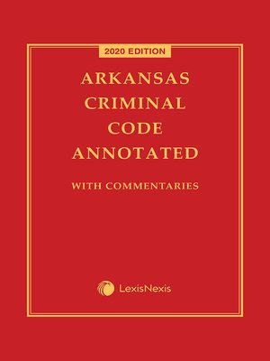 cover image of Arkansas Criminal Code Annotated